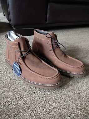 Men's Brown Suede Moc Toe Chukka Boots